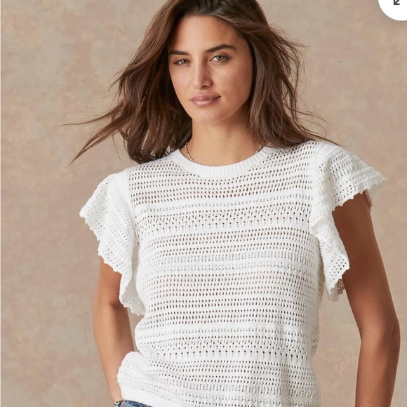 Sundance Tops - Sundance White Crochet Blouse Arun Breeze sweater